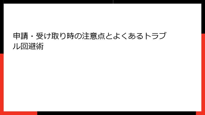申請・受け取り時の注意点とよくあるトラブル回避術