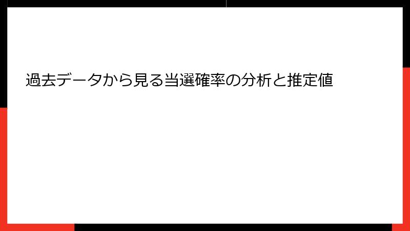 過去データから見る当選確率の分析と推定値