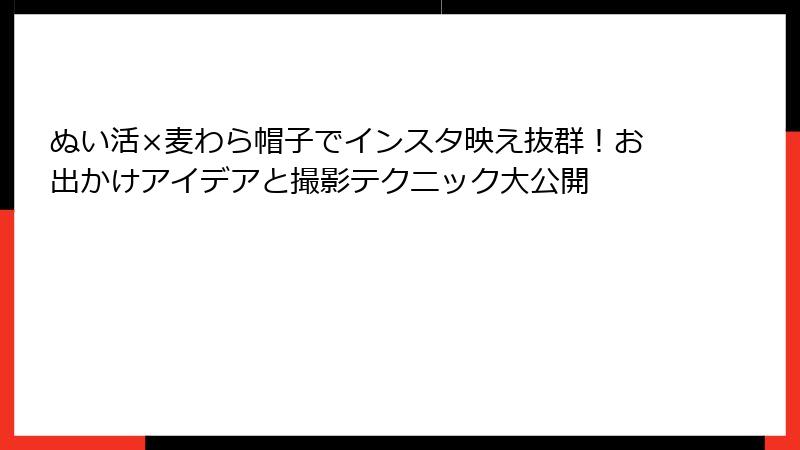 ぬい活×麦わら帽子でインスタ映え抜群！お出かけアイデアと撮影テクニック大公開