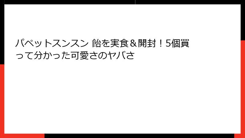 パペットスンスン 飴を実食&開封!5個買って分かった可愛さのヤバさ