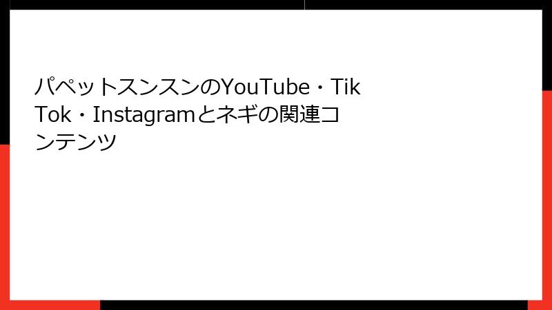 パペットスンスンのYouTube・TikTok・Instagramとネギの関連コンテンツ