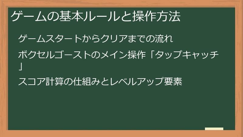ゲームの基本ルールと操作方法
