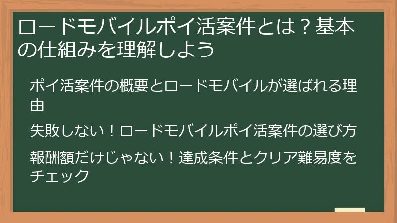 ロードモバイルポイ活案件とは?基本の仕組みを理解しよう