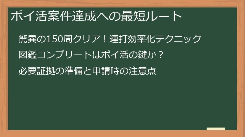 ポイ活案件達成への最短ルート