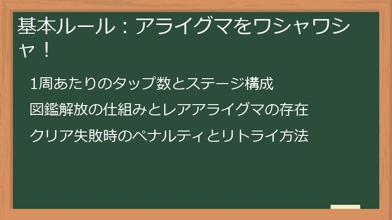 基本ルール：アライグマをワシャワシャ！