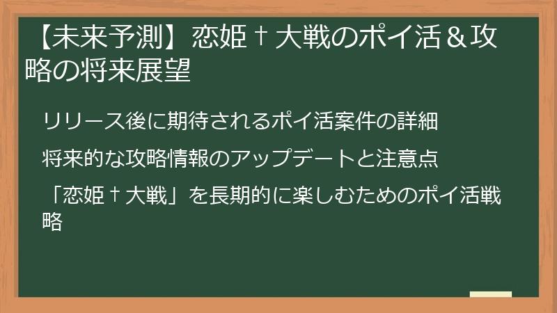 【未来予測】恋姫†大戦のポイ活＆攻略の将来展望