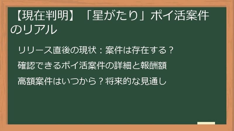 【現在判明】「星がたり」ポイ活案件のリアル