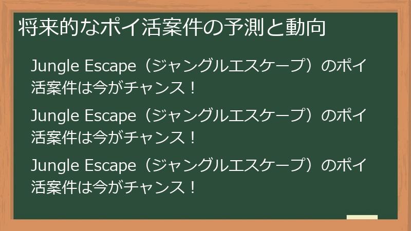 将来的なポイ活案件の予測と動向