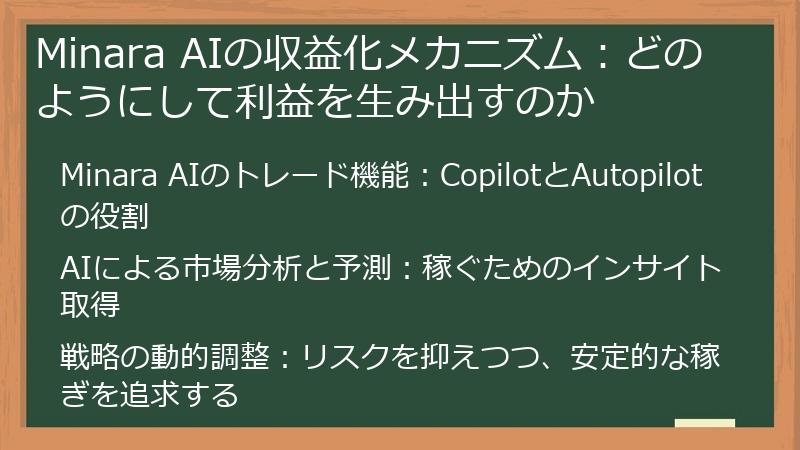 Minara AIの収益化メカニズム：どのようにして利益を生み出すのか