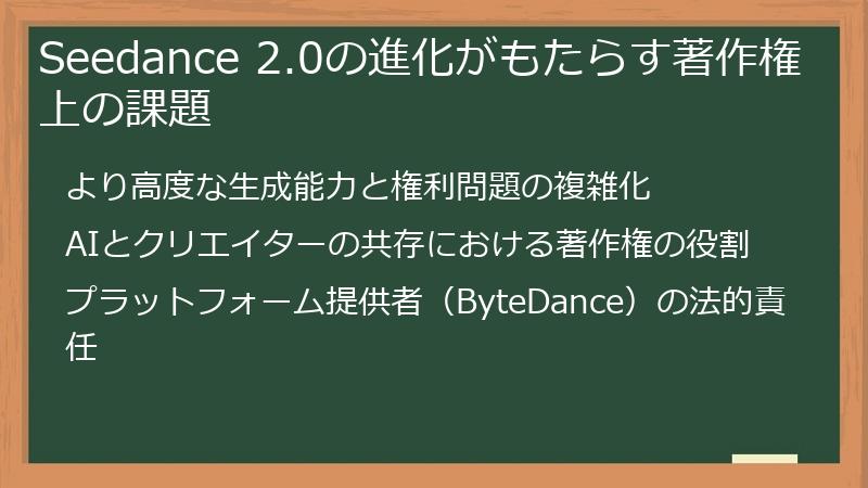 Seedance 2.0の進化がもたらす著作権上の課題
