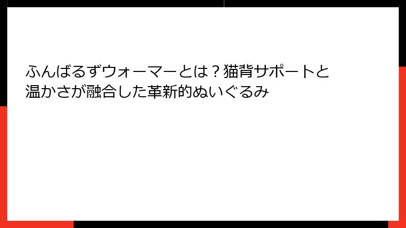 ふんばるずウォーマーとは？猫背サポートと温かさが融合した革新的ぬいぐるみ