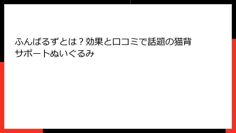 ふんばるずとは？効果と口コミで話題の猫背サポートぬいぐるみ