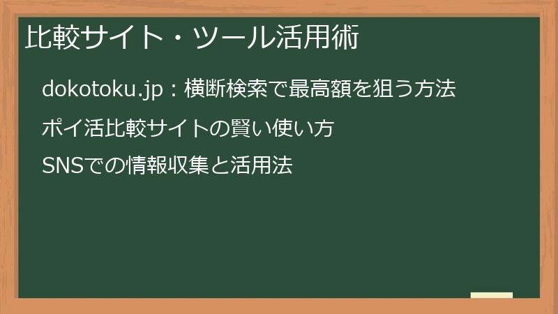 比較サイト・ツール活用術