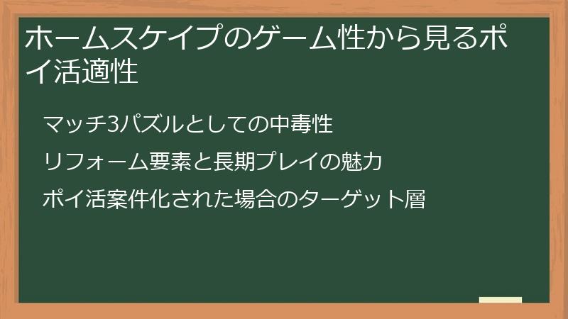 ホームスケイプのゲーム性から見るポイ活適性