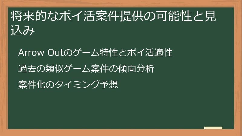 将来的なポイ活案件提供の可能性と見込み