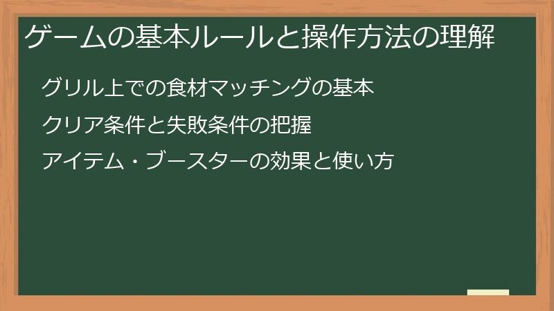 ゲームの基本ルールと操作方法の理解