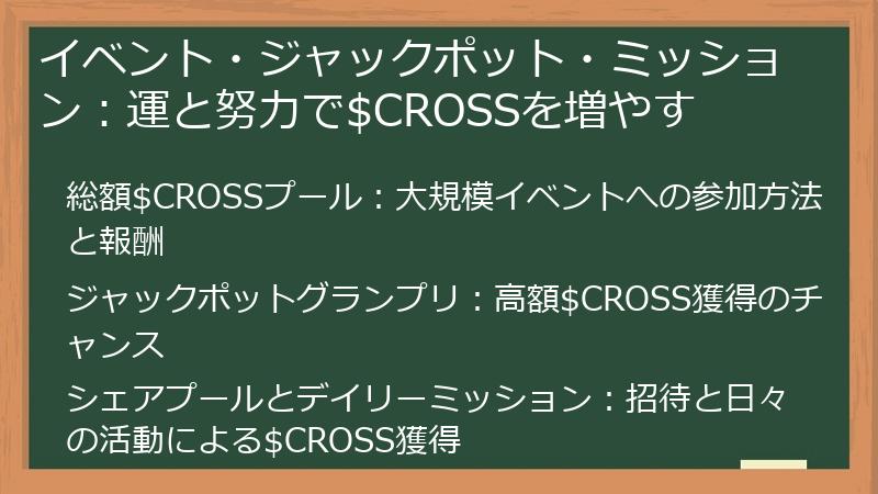 イベント・ジャックポット・ミッション：運と努力で$CROSSを増やす