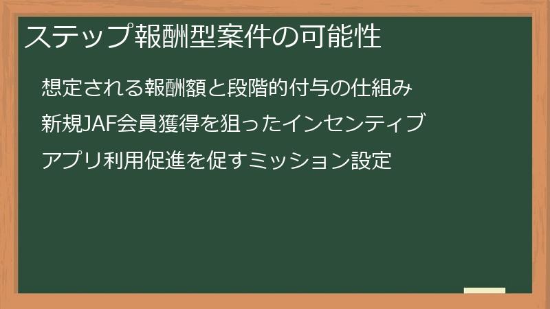 ステップ報酬型案件の可能性