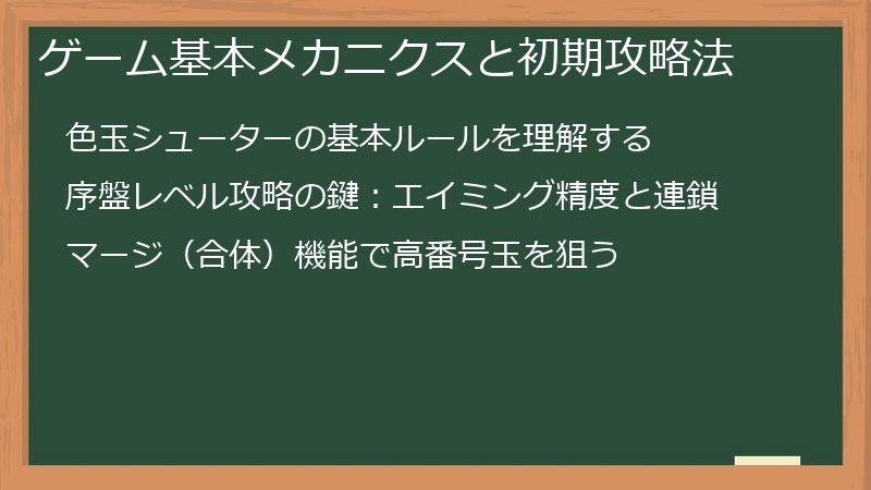 ゲーム基本メカニクスと初期攻略法