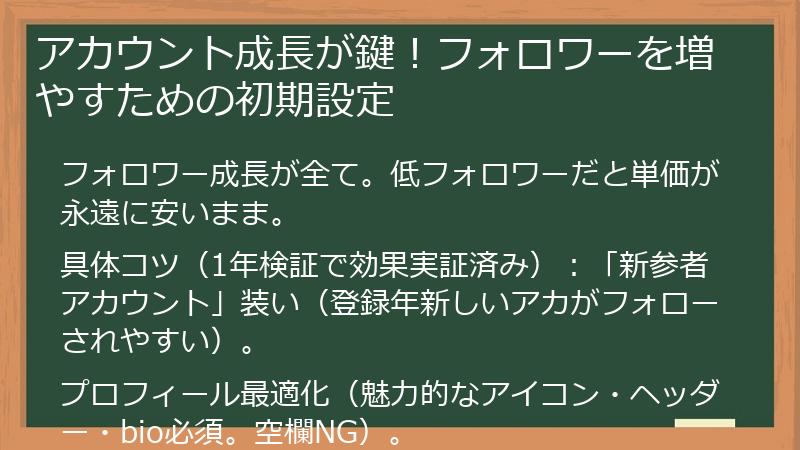 アカウント成長が鍵！フォロワーを増やすための初期設定