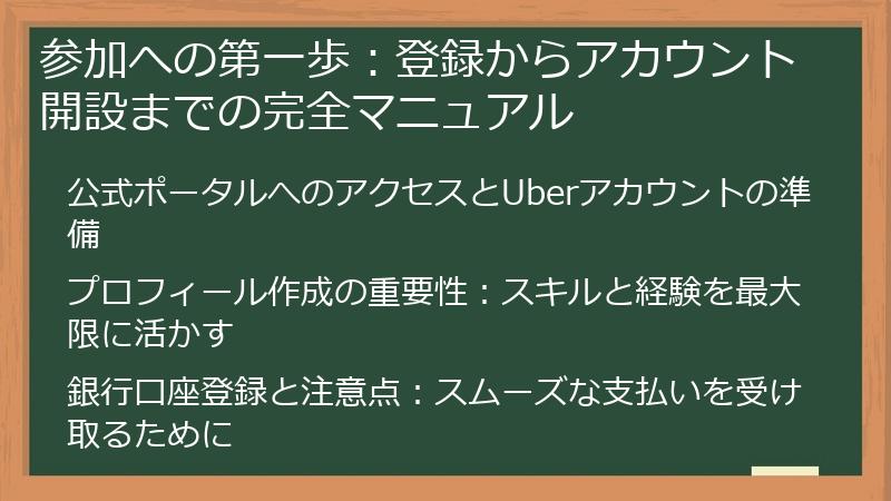 参加への第一歩：登録からアカウント開設までの完全マニュアル