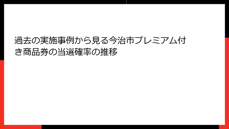 過去の実施事例から見る今治市プレミアム付き商品券の当選確率の推移