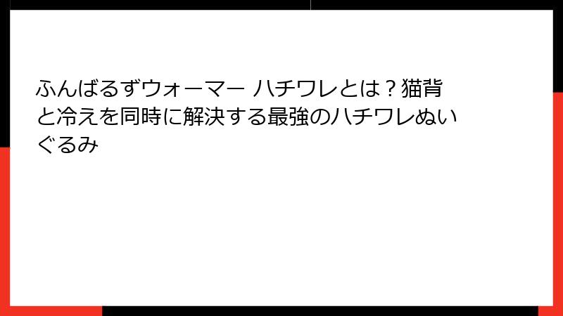 ふんばるずウォーマー ハチワレとは?猫背と冷えを同時に解決する最強のハチワレぬいぐるみ