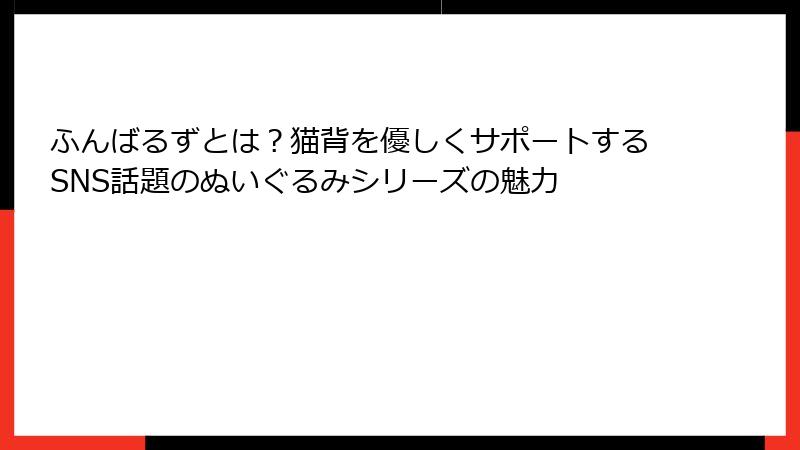 ふんばるずとは？猫背を優しくサポートするSNS話題のぬいぐるみシリーズの魅力