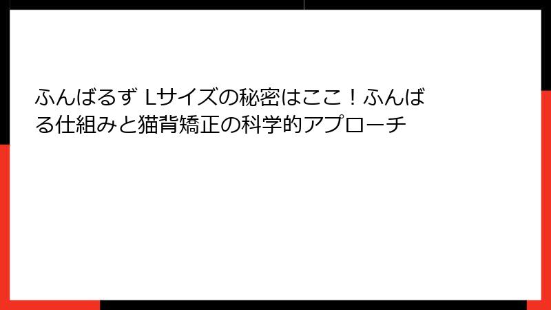 ふんばるず Lサイズの秘密はここ！ふんばる仕組みと猫背矯正の科学的アプローチ