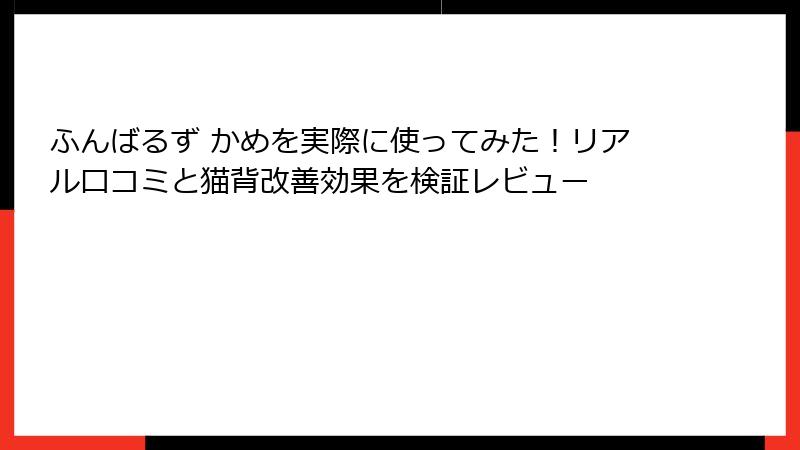 ふんばるず かめを実際に使ってみた！リアル口コミと猫背改善効果を検証レビュー