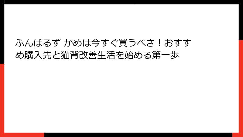 ふんばるず かめは今すぐ買うべき！おすすめ購入先と猫背改善生活を始める第一歩