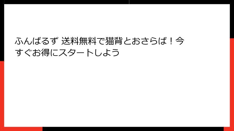 ふんばるず 送料無料で猫背とおさらば！今すぐお得にスタートしよう