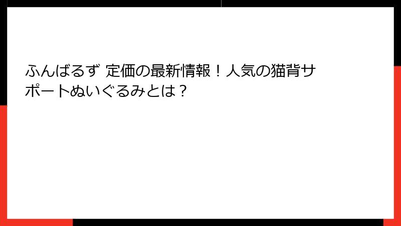 ふんばるず 定価の最新情報！人気の猫背サポートぬいぐるみとは？
