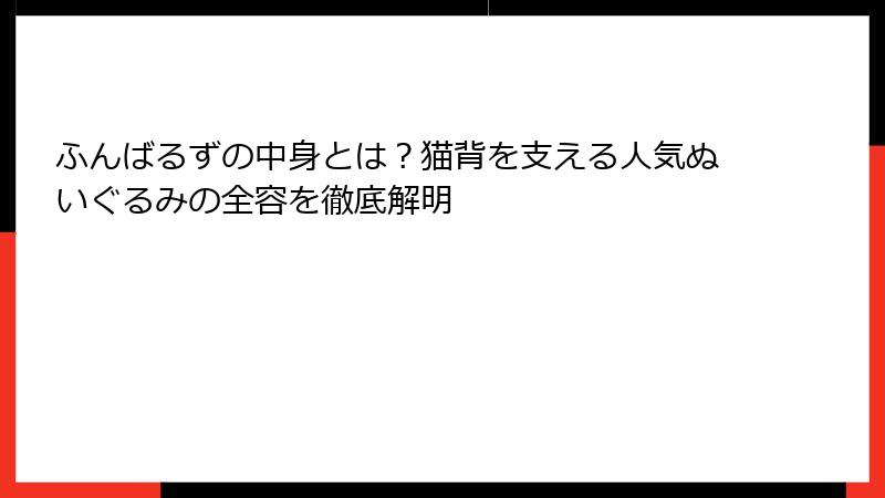 ふんばるずの中身とは?猫背を支える人気ぬいぐるみの全容を徹底解明