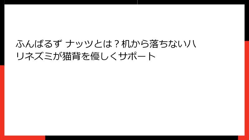 ふんばるず ナッツとは？机から落ちないハリネズミが猫背を優しくサポート