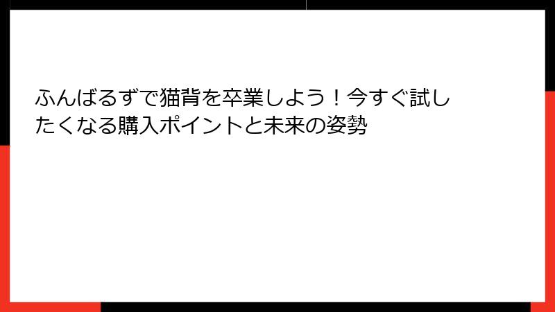 ふんばるずで猫背を卒業しよう!今すぐ試したくなる購入ポイントと未来の姿勢