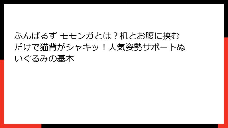 ふんばるず モモンガとは?机とお腹に挟むだけで猫背がシャキッ!人気姿勢サポートぬいぐるみの基本