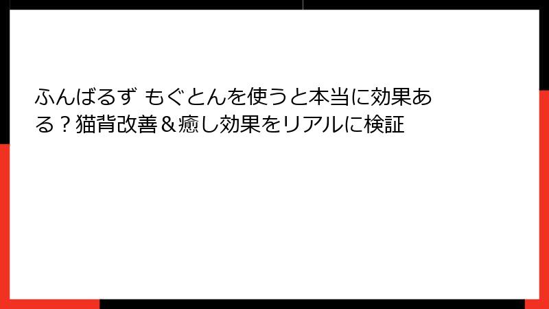 ふんばるず もぐとんを使うと本当に効果ある？猫背改善＆癒し効果をリアルに検証