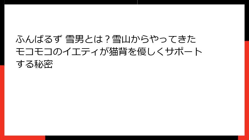 ふんばるず 雪男とは？雪山からやってきたモコモコのイエティが猫背を優しくサポートする秘密