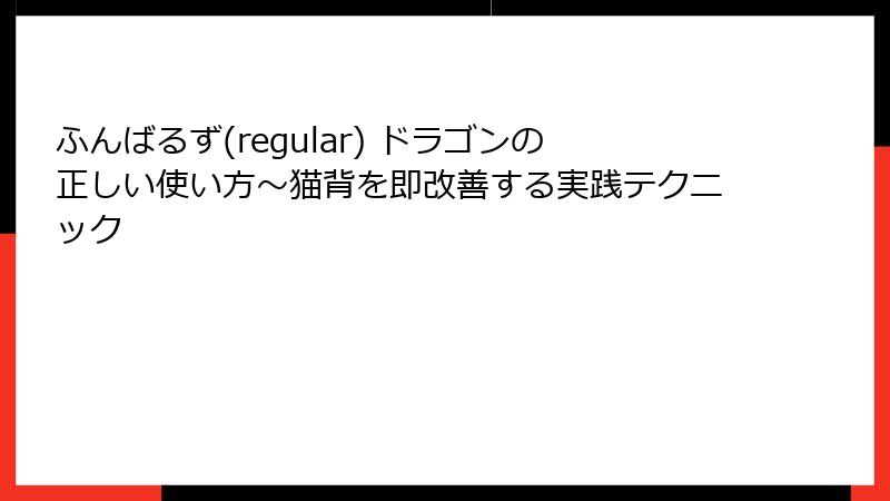 ふんばるず(regular) ドラゴンの正しい使い方～猫背を即改善する実践テクニック