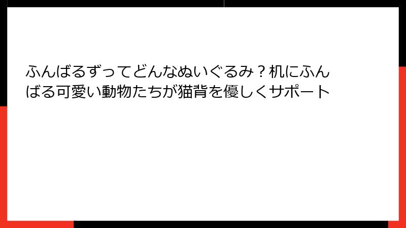ふんばるずってどんなぬいぐるみ?机にふんばる可愛い動物たちが猫背を優しくサポート