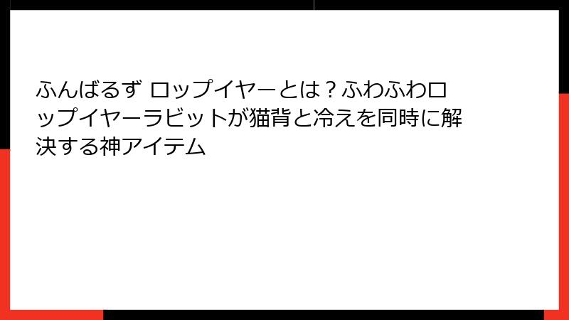 ふんばるず ロップイヤーとは?ふわふわロップイヤーラビットが猫背と冷えを同時に解決する神アイテム