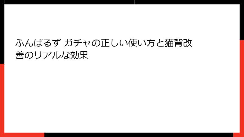 ふんばるず ガチャの正しい使い方と猫背改善のリアルな効果