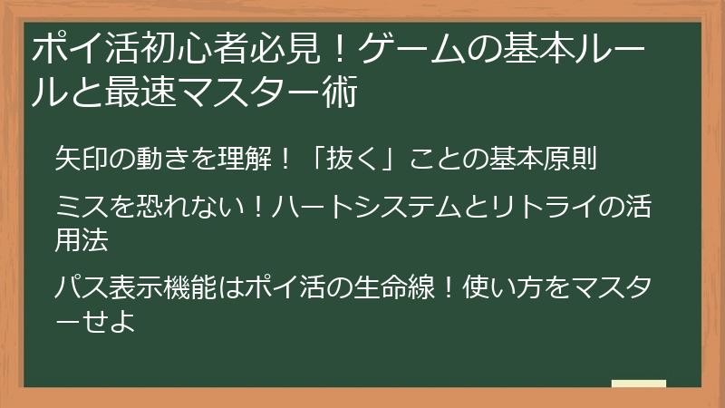 ポイ活初心者必見！ゲームの基本ルールと最速マスター術