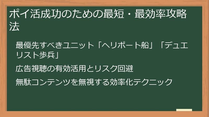 ポイ活成功のための最短・最効率攻略法