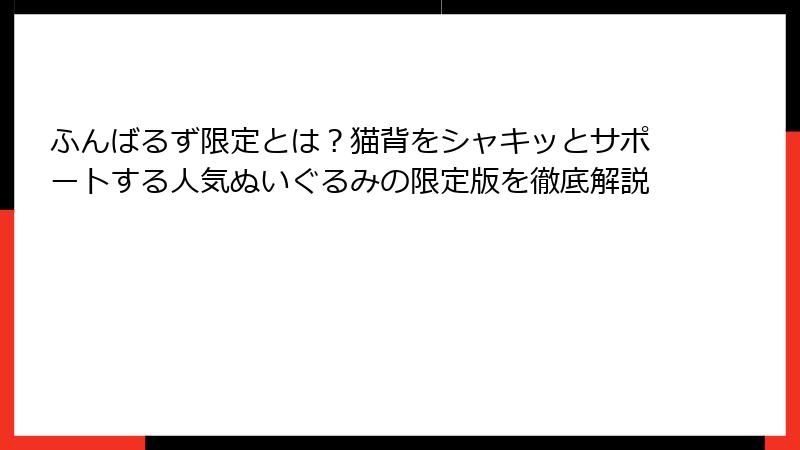 ふんばるず限定とは？猫背をシャキッとサポートする人気ぬいぐるみの限定版を徹底解説