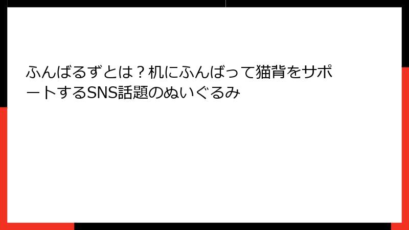 ふんばるずとは？机にふんばって猫背をサポートするSNS話題のぬいぐるみ