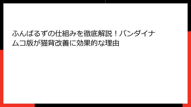 ふんばるずの仕組みを徹底解説！バンダイナムコ版が猫背改善に効果的な理由