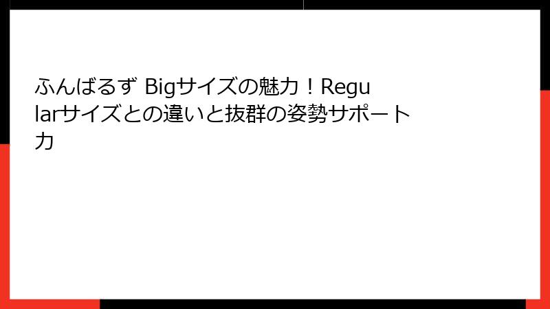 ふんばるず Bigサイズの魅力！Regularサイズとの違いと抜群の姿勢サポート力
