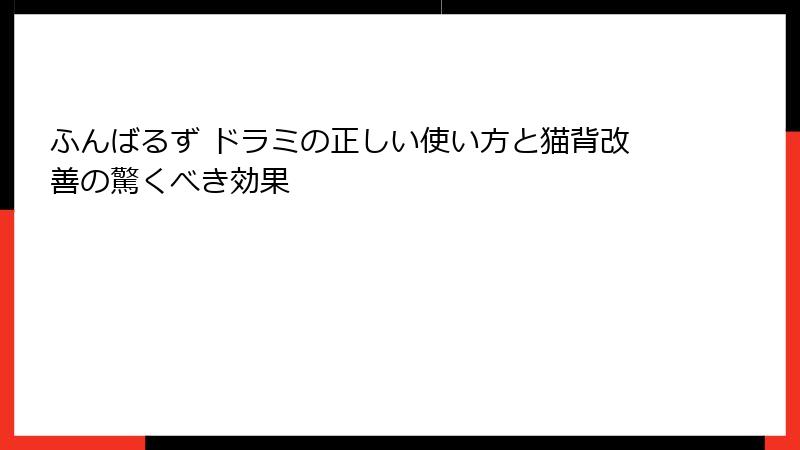 ふんばるず ドラミの正しい使い方と猫背改善の驚くべき効果